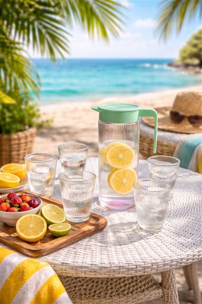 HOME BAVARIA BROCCA SET DRINKING 8PZ BROCCA 1 LITRO