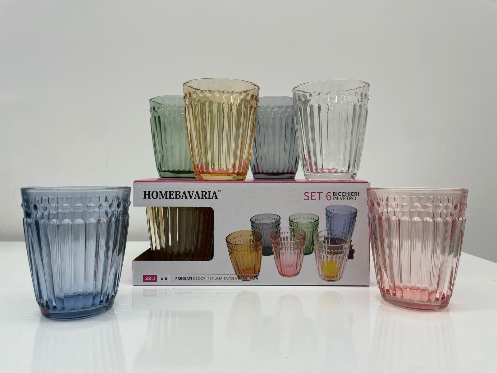 HOME BAVARIA SET 6 BICCHIERI COLORA 28CL