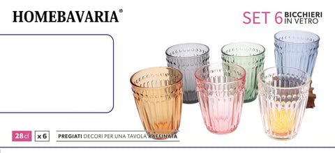 Home Bavaria Set 6 Bicchieri Colora 28cl