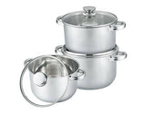HOME BAVARIA SET CASSERUOLE 12/14/16 CM. INOX