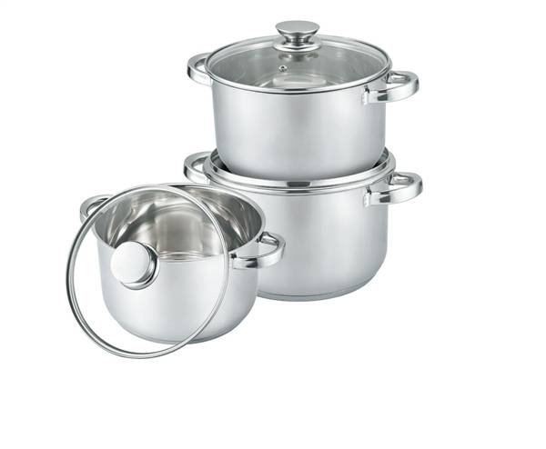 HOME BAVARIA SET CASSERUOLE 12/14/16 CM. INOX