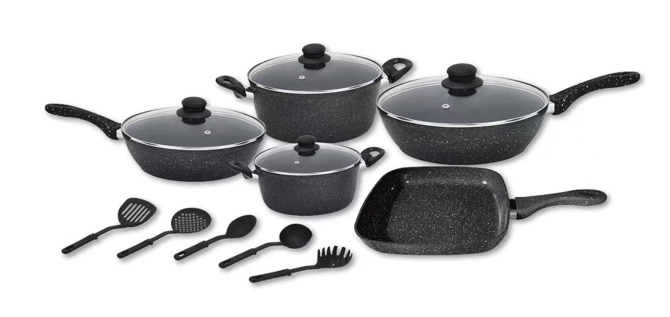 HOME BAVARIA BATTERIA 14PZ NERA INDUZION