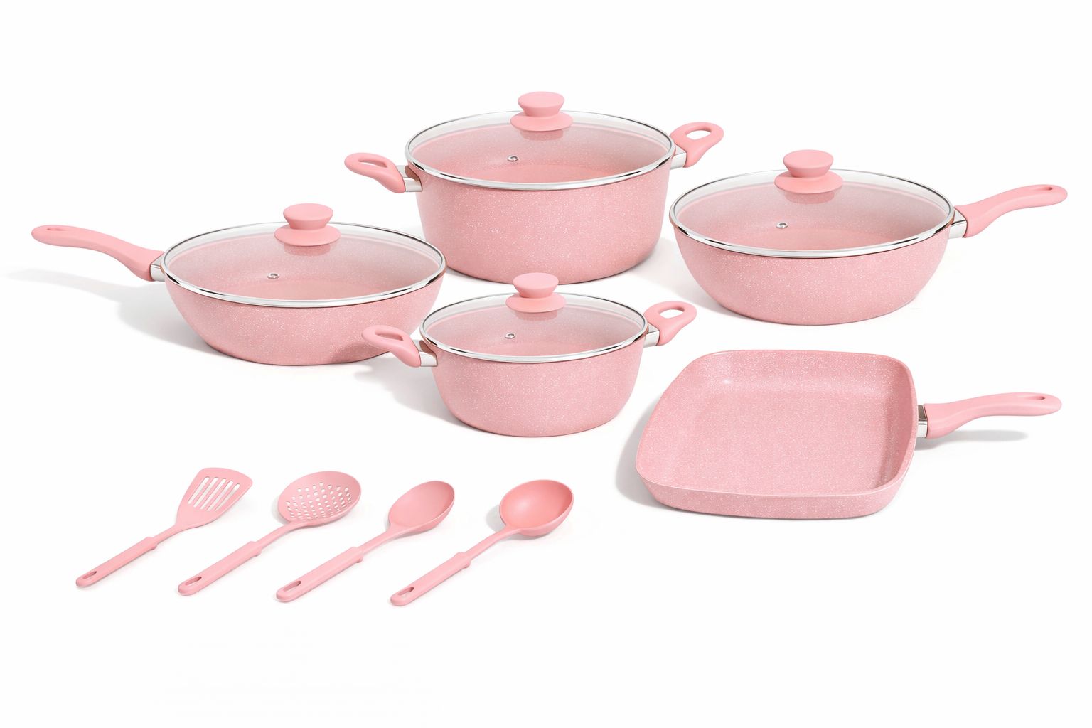 HOME BAVARIA BATTERIA 14PZ ROSA INDUZION