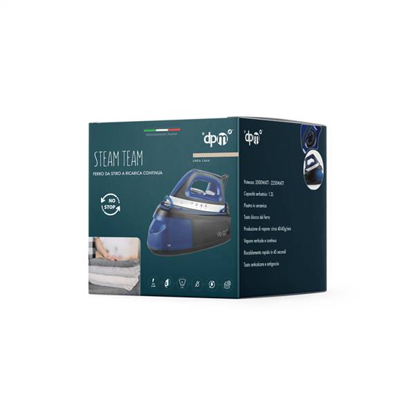 DPM FERRO DA STIRO STEAM TEAM 2000-2250W A RICARICA CONTINUA CAPACITA SERBATOIO 1,8LT