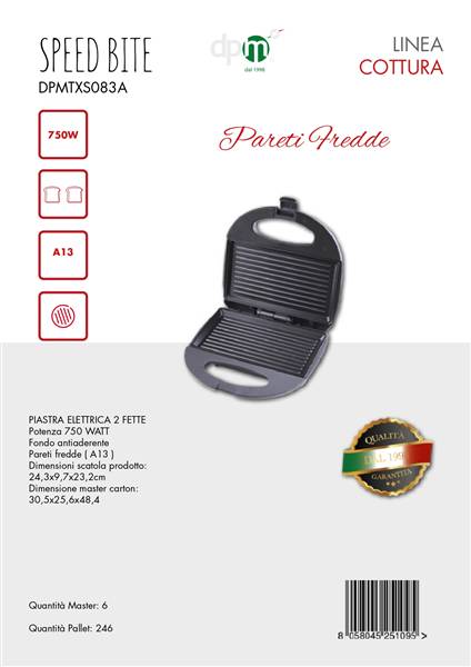 DPM PIASTRA ELETTRICA 750W SPEED BITE 