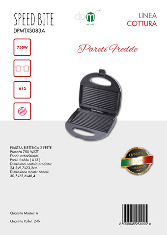 DPM PIASTRA ELETTRICA 750W SPEED BITE - Infinity Home Store