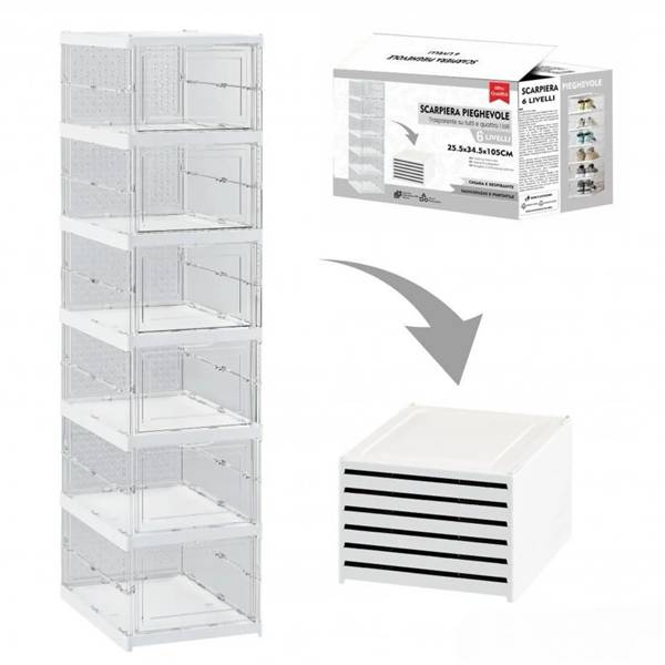 HL SCARPIERA PIEGHEVOLE 6 LIVELLI 26X35X105 TRASPARENTE