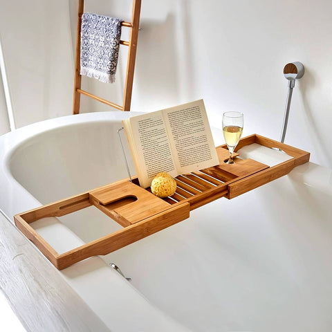 AVILIA VASSOIO ESTENSIBILE PER VASCA DA BAGNO IN BAMBU 104X14,5X4,5 CM.