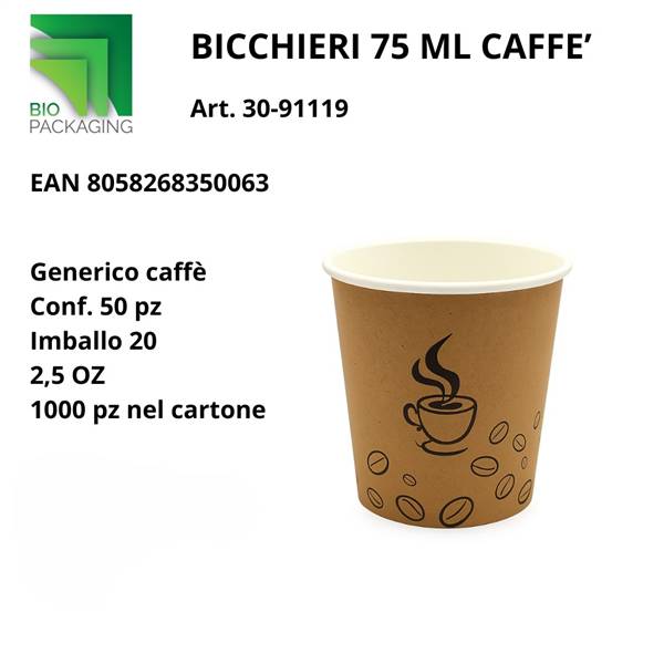 BIO BICCHIERI CARTA 75ML GENERICO 