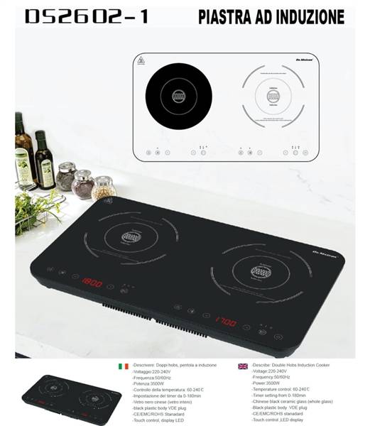 DE MAISON FORNELLO AD INDUZIONE 2 FIAMME 3500W