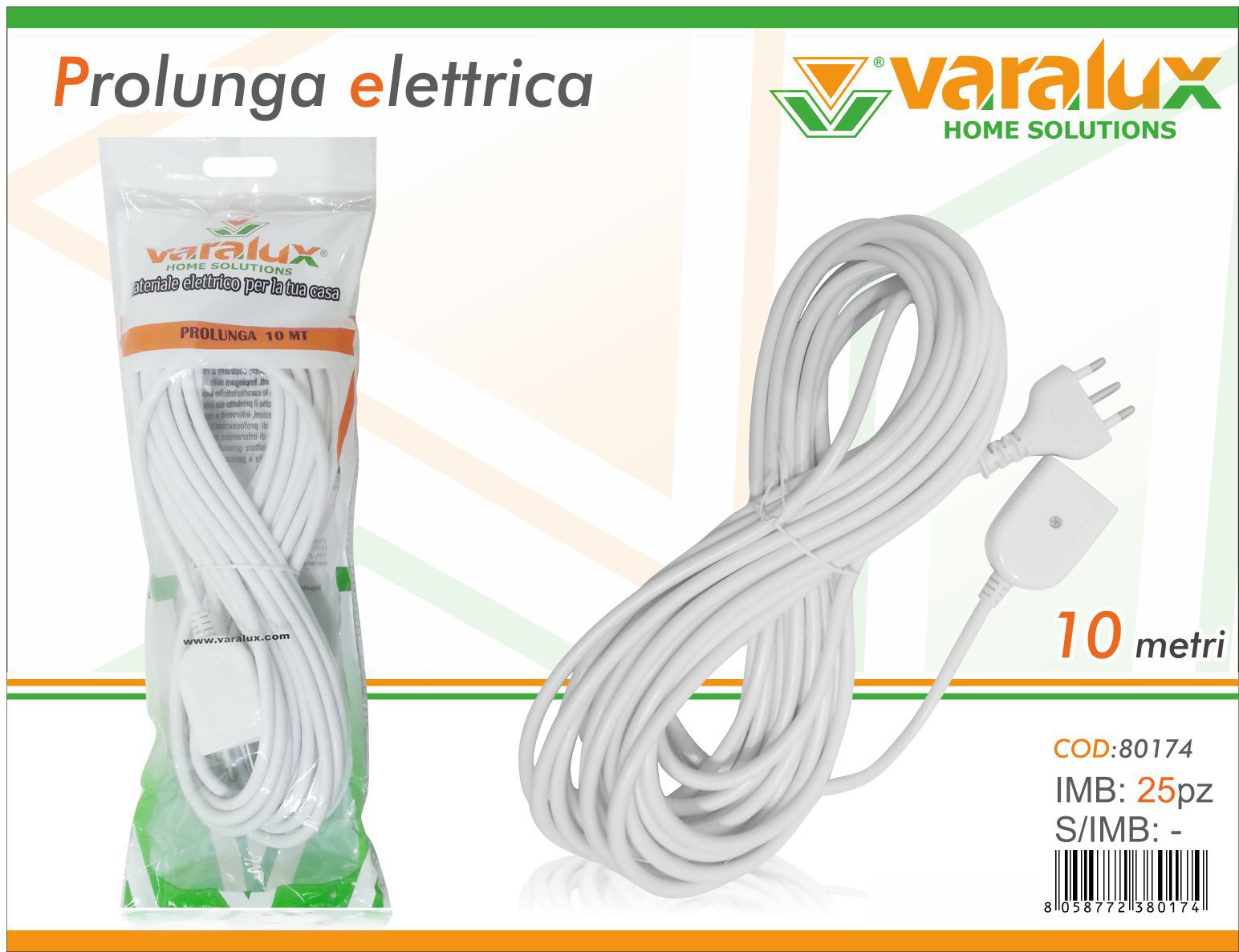 VARALUX PROLUNGA 10MT 16A PRESA BIPA - Infinity Home Store
