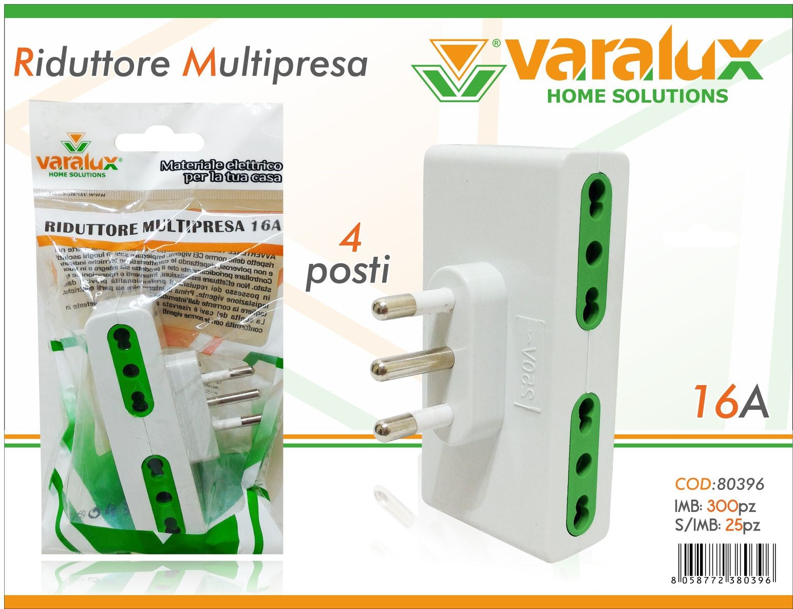 VARALUX ADATTATORE QUADRUPLO 16A