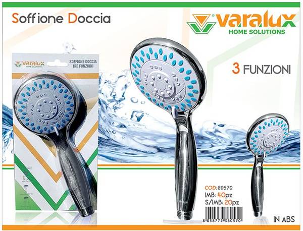 VARALUX SOFFIONE DOCCIA 3 FUNZIONI 