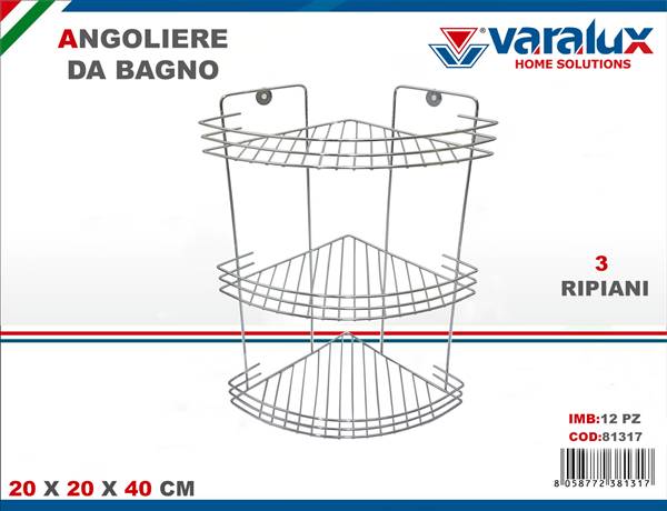 VARALUX ANGOLIERE IN ACCIAIO 3 RIPIANI 