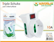 VARALUX TRIPLO SCHUKO C/INTERRUTTORE 10A 