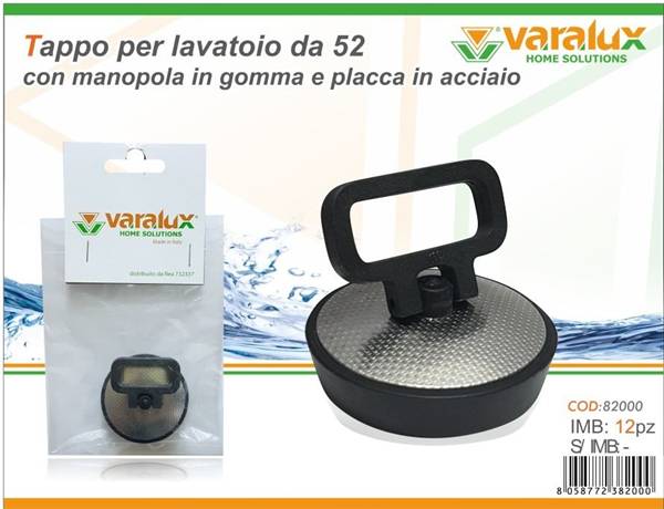 VARALUX TAPPO DM.52 GOMMA+ACCIAIO 