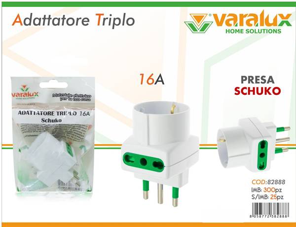 VARALUX ADATTATORE TRIPLO 16A P30 
