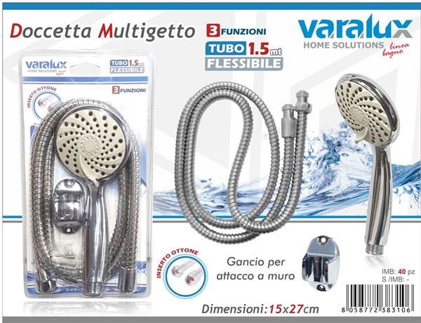 VARALUX DOCCETTA CON FLESSIBILE 1,5MT 