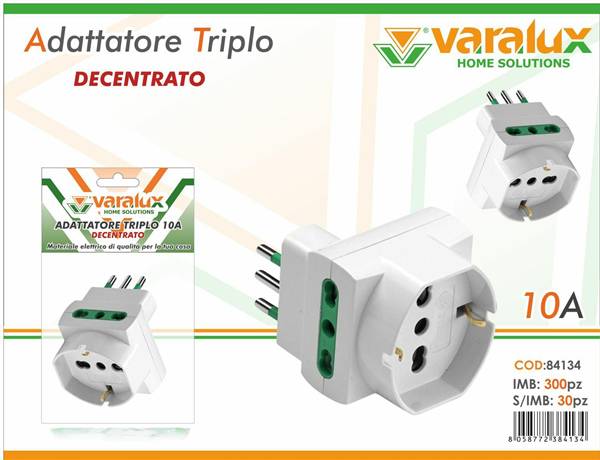 VARALUX ADATTATORE TRIPLO 10A 
