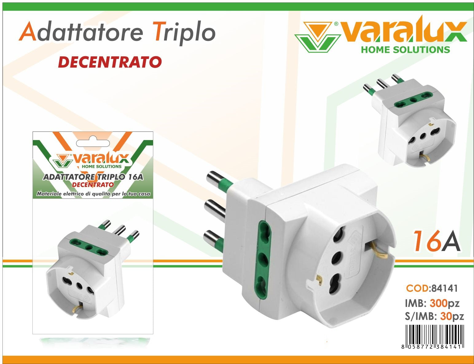 VARALUX ADATTATORE TRIPLO 16A C/SCHUKO
