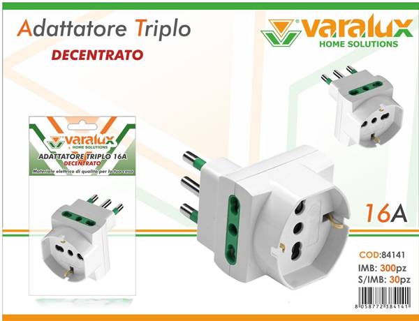 VARALUX ADATTATORE TRIPLO 16A C/SCHUKO 