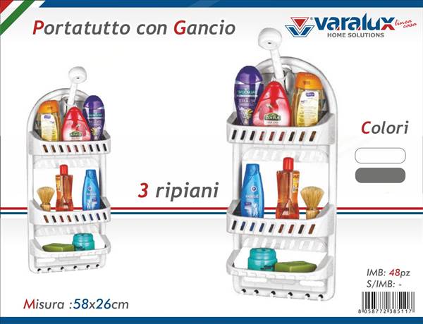 VARALUX PORTATUTTO CON GANCIO 3 RIPIANI 