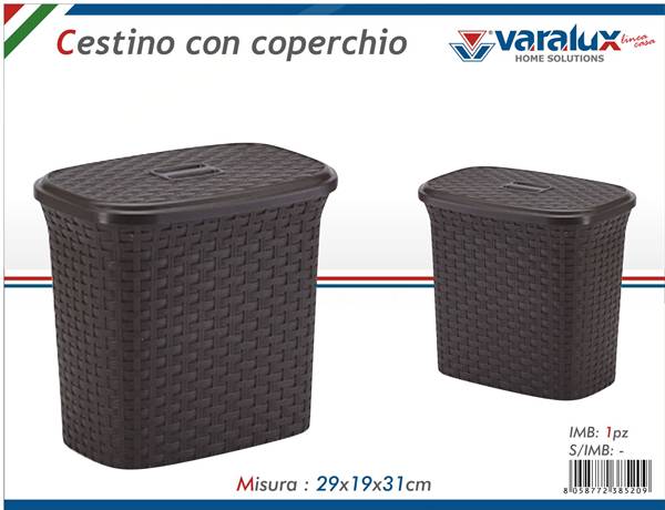VARALUX CESTINO CON COPERCHIO RATTAN MAR 