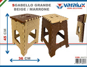 VARALUX SGABELLO PIEGHEVOLE GRANDE BEIGE/MARRONE