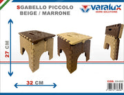 VARALUX SGABELLO PIEGHEVOLE PICCOLO BEIGE/MARRONE