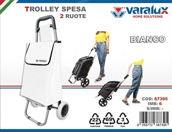 VARALUX TROLLEY SPESA 2 RUOTE BIANCO 