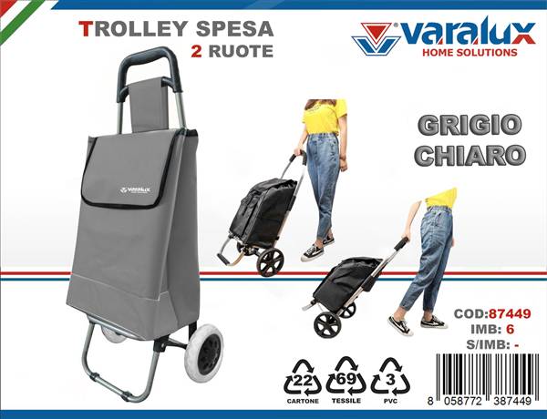 VARALUX TROLLEY SPESA 2 RUOTE GRIGIO CHI 