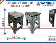 VARALUX SGABELLO PIEGHEVOLE GRANDE GRIGIO/NERO