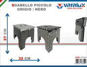VARALUX SGABELLO PIEGHEVOLE PICCOLO GRIGIO/NERO