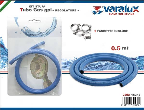 VARALUX KIT STUFA REG GAS+TUBO+FASCETTE 
