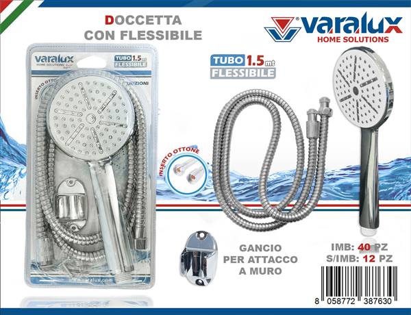 VARALUX DOCCETTA CON FLESSIBILE 1,5MT 