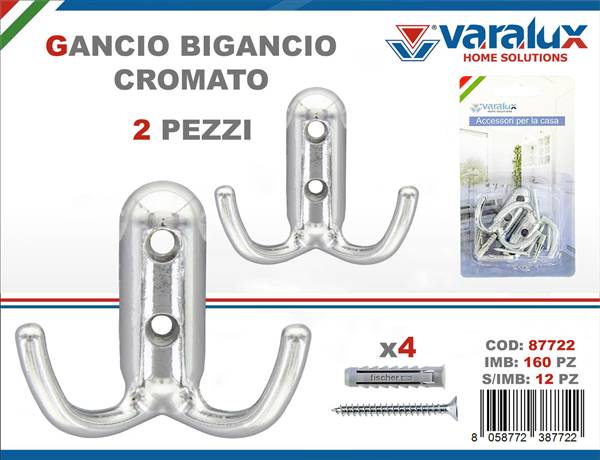 VARALUX GANCIO BIGANCIO 2PZ CROMO 