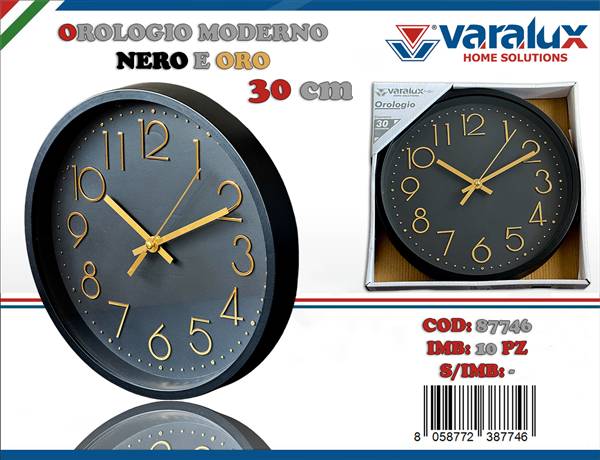 VARALUX OROLOGIO MODERNO NERO 