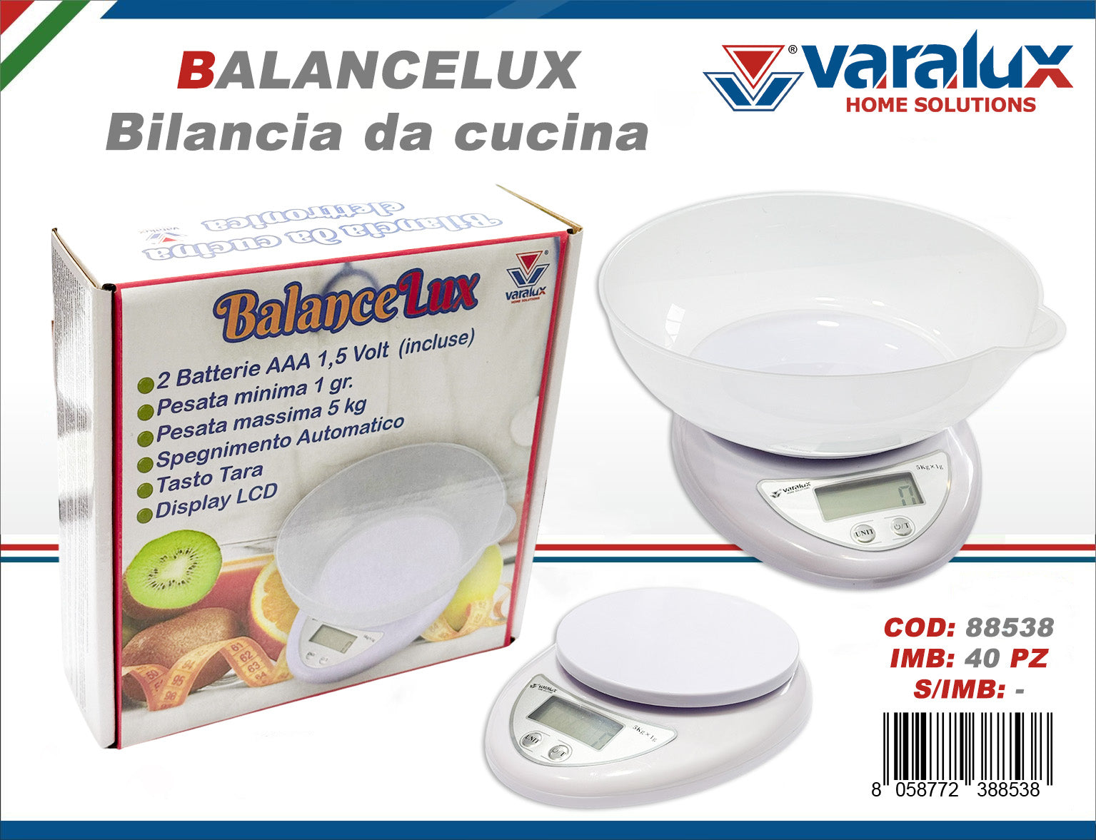 VARALUX BILANCIA DA CUCINA CON CIOTOLA - Infinity Home Store