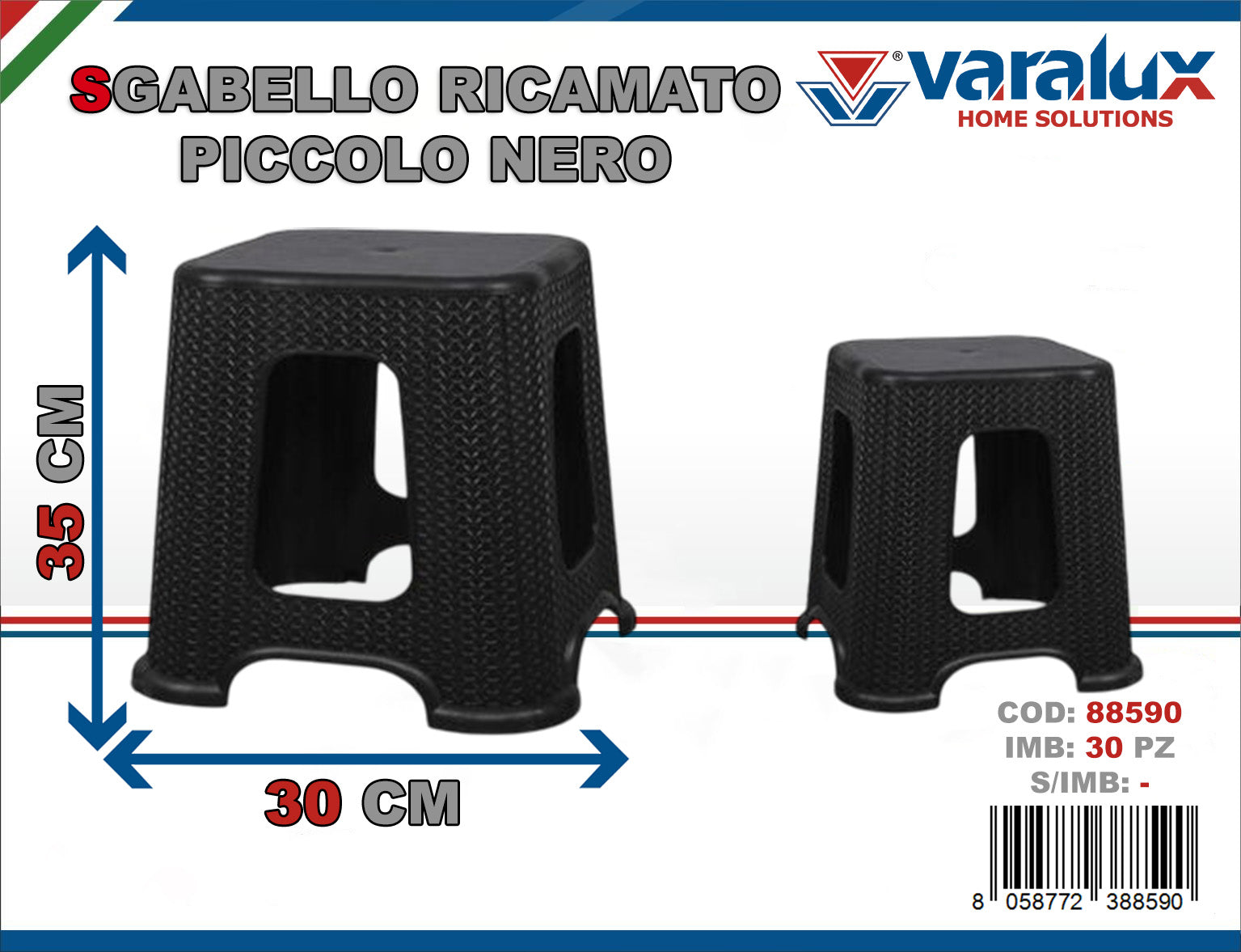 VARALUX SGABELLO PICCOLO NERO