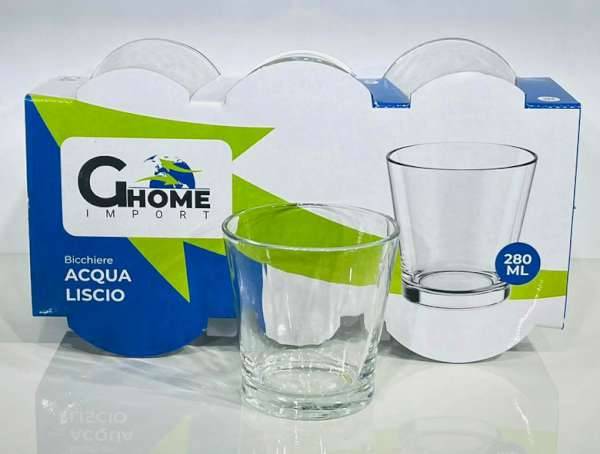 BICCHIERE ACQUA LISCIO 6PZ. 280ML. 
