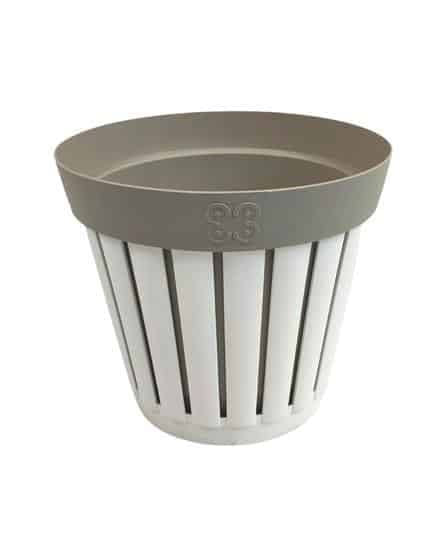ECOPLAST VASO LINEA KRETA DM.25 BIANCO/TORTORA CHIARO