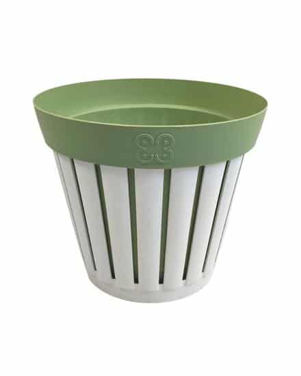 ECOPLAST VASO LINEA KRETA DM.25 BIANCO/VERDE
