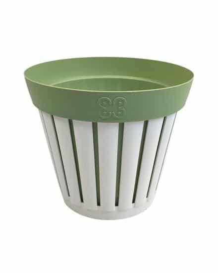 ECOPLAST VASO LINEA KRETA DM.30 BIANCO/VERDE