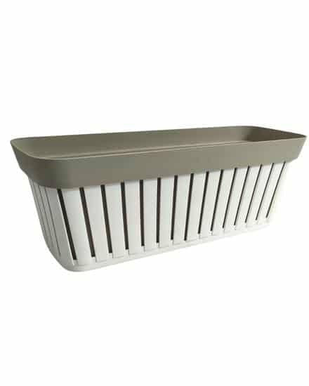 ECOPLAST BALCONETTA LINEA KRETA DM.40 BIANCO/TORTORA CHIARO