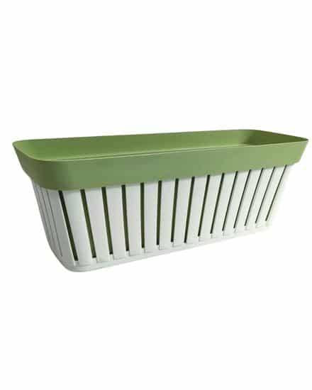 ECOPLAST BALCONETTA LINEA KRETA DM.50 BIANCO/VERDE