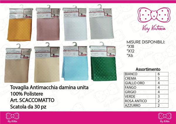 VIVY VICTORIA SCACCOMATTO TOVAGLIA X6
