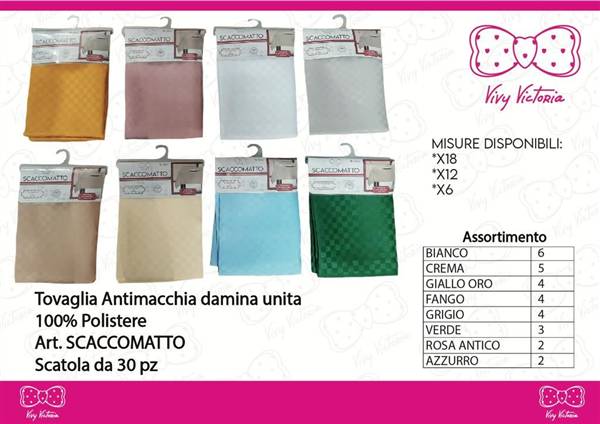 VIVY VICTORIA SCACCOMATTO TOVAGLIA X12 