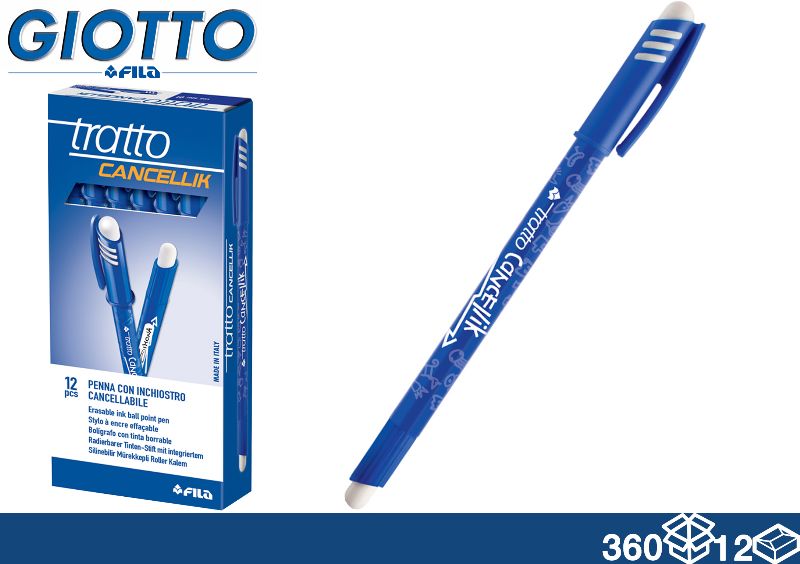 TRATTO PENNA CANCELLABILE BLU