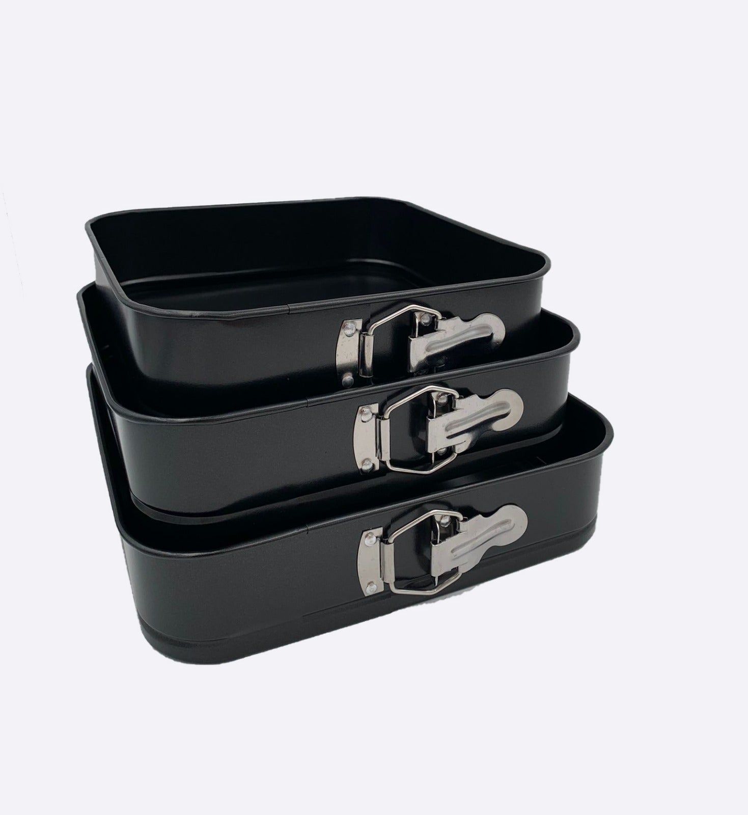 BAVARIA SET 3 TORTIERE QUADRATE 24/26/28 NERE