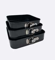 BAVARIA SET 3 TORTIERE QUADRATE 24/26/28 NERE